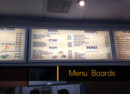 Drive-thru signs and Menu Boards